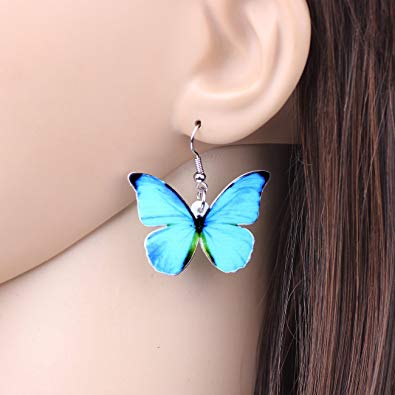 Assorted Acrylic Drop Dangle Butterfly Earrings Fashion Jewelry For Women Girls