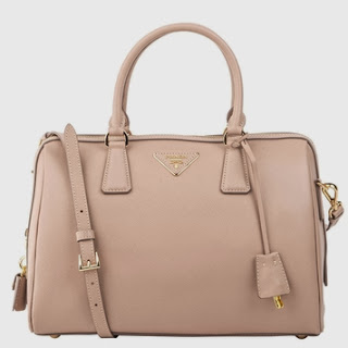 Prada Saffiano Leather Bauletto Bag Cammeo  Beige