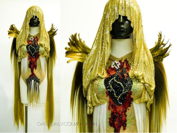 This is the gold chimera sacred heart stage outfit for Lady Gaga's Monster