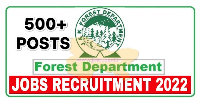 JKSSB Forester Jobs Recruitment Apply For 500+ Job Posts 12th pass eligible