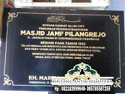 Jual Prasasti Peresmian Gedung