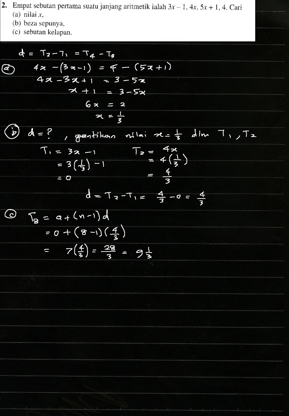Lat Formatif 1 1 Ms 12 Bab 1 Janjang Aritmertik Tingkatan 5