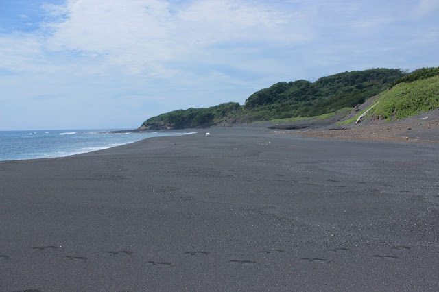火山が作った不思議な砂浜？伊豆大島にある黒い砂浜、砂の浜【n】