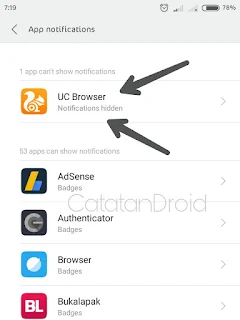 Cara Menyembunyikan Notifikasi UC Browser Yang Membandel