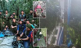 صور لاطفال غابة الامازون والجنود الكولومبي وحطام الطائرة