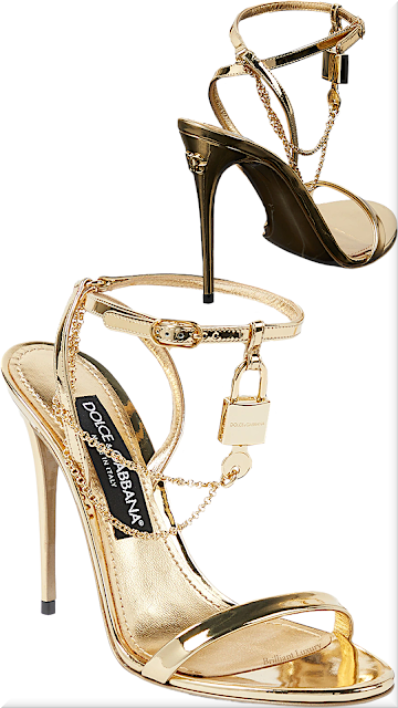 ♦Dolce & Gabbana Keira golden metallic leather sandals #brilliantluxury