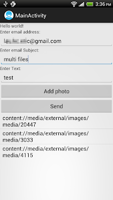 Start activity to send multi images attached