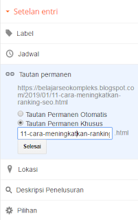 cara mengoptimalkan URL postingan blog