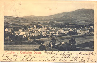 Pohlednice města Český Dub - světlotisk, rok 1902