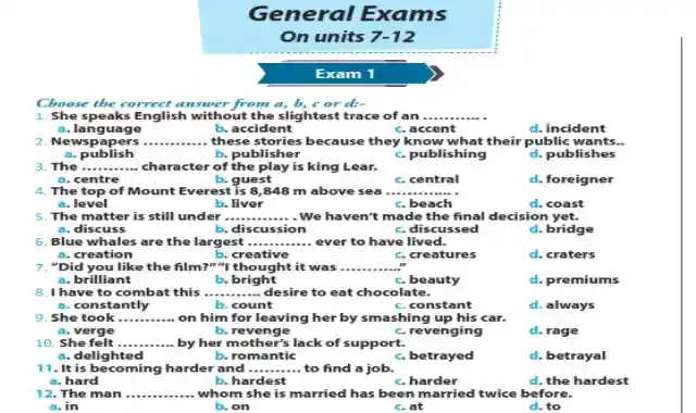 اجمل 5 امتحانات لغة انجليزية شاملة للصف الثانى الثانوى الترم الثانى 2022