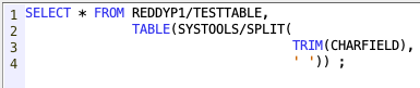 Split string in SQL - IBM i