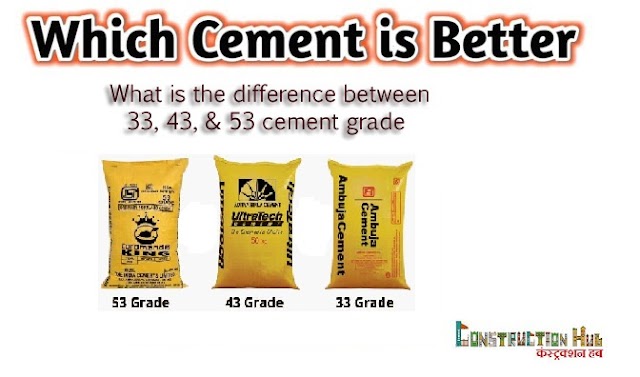 Difference between 33, 43, & 53 grade cement | 33, 43, & 53 सीमेंट ग्रेडो में अंतर