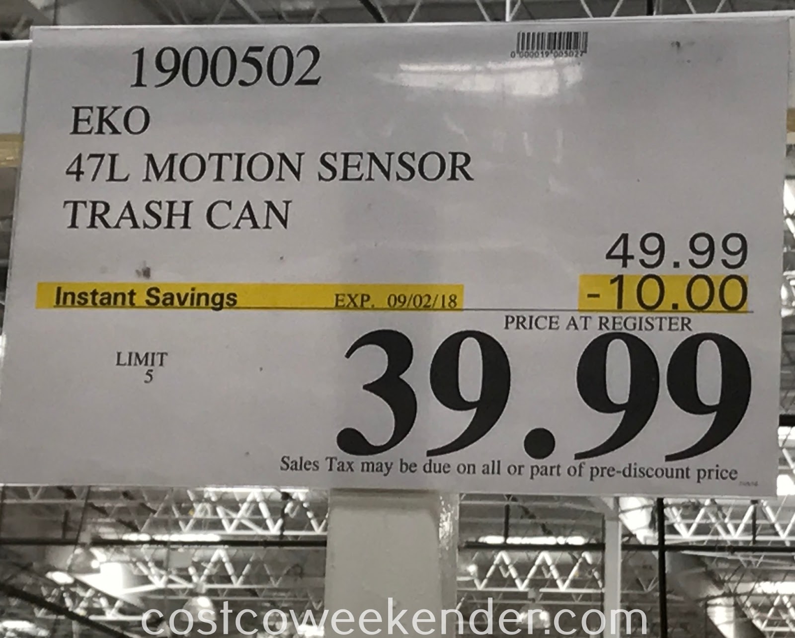 Fascinating costco trash can touchless Eko Motion Sensor Trash Can Costco Weekender