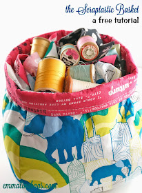 The Scraptastic Basket - A free sewing tutorial for threads and fabric scraps