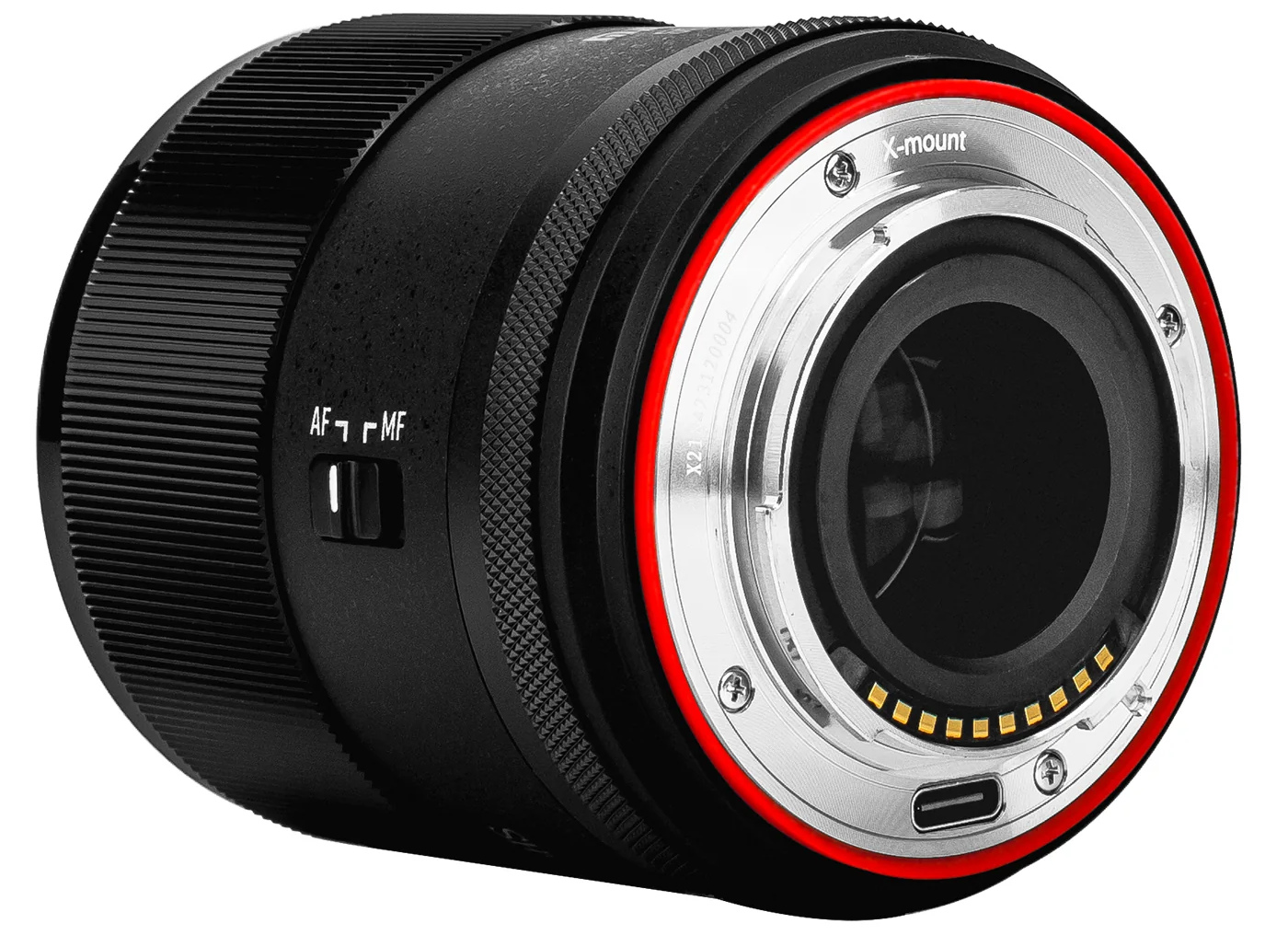 Разъем USB Type-C на корпусе объектива Meike 55mm f/1.4 STM