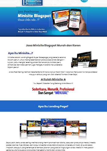 landing page blogspot