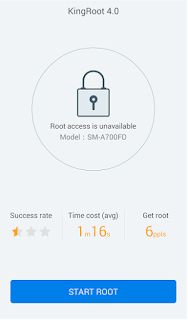 Kingroot klik Start Root untuk memulai ROOT