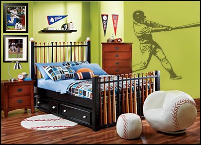 ... baseball bedroom decor - boys baseball theme bedrooms - Baseball Room