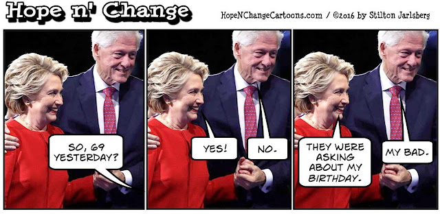 obama, obama jokes, political, humor, cartoon, conservative, hope n' change, hope and change, stilton jarlsberg, hillary, bill, clinton, birthday, 69, stevie wonder