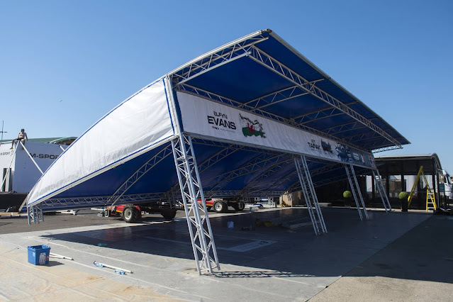 Setting up the World Rally Championship Service park