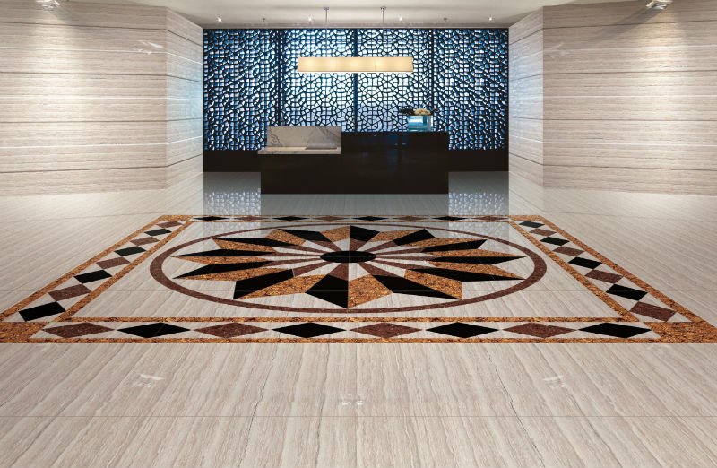 Natural stone  polished floor  design  