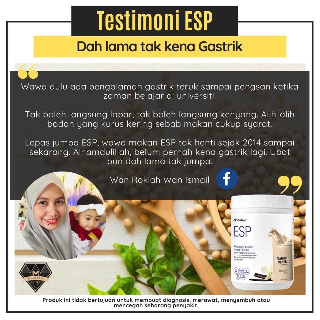 Testimoni ESP untuk Kurangkan Gastrik