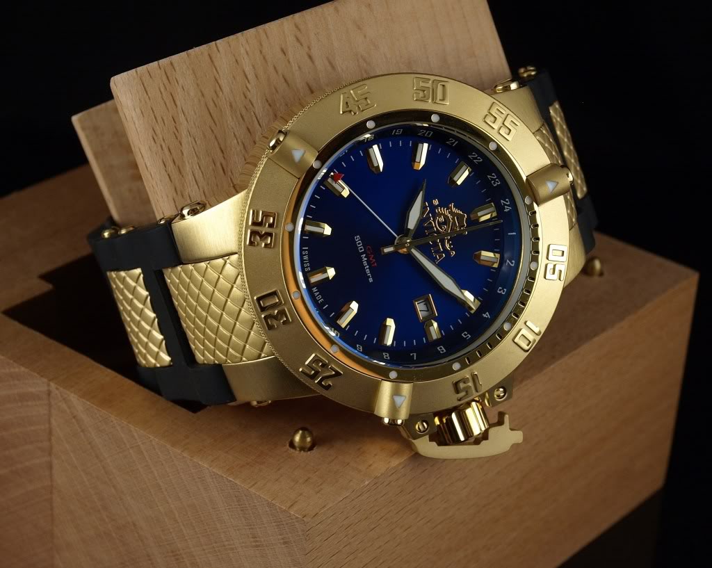 Relógio Invicta Masculino 5517 Subaqua 50mm Banhado a Ouro 18k 