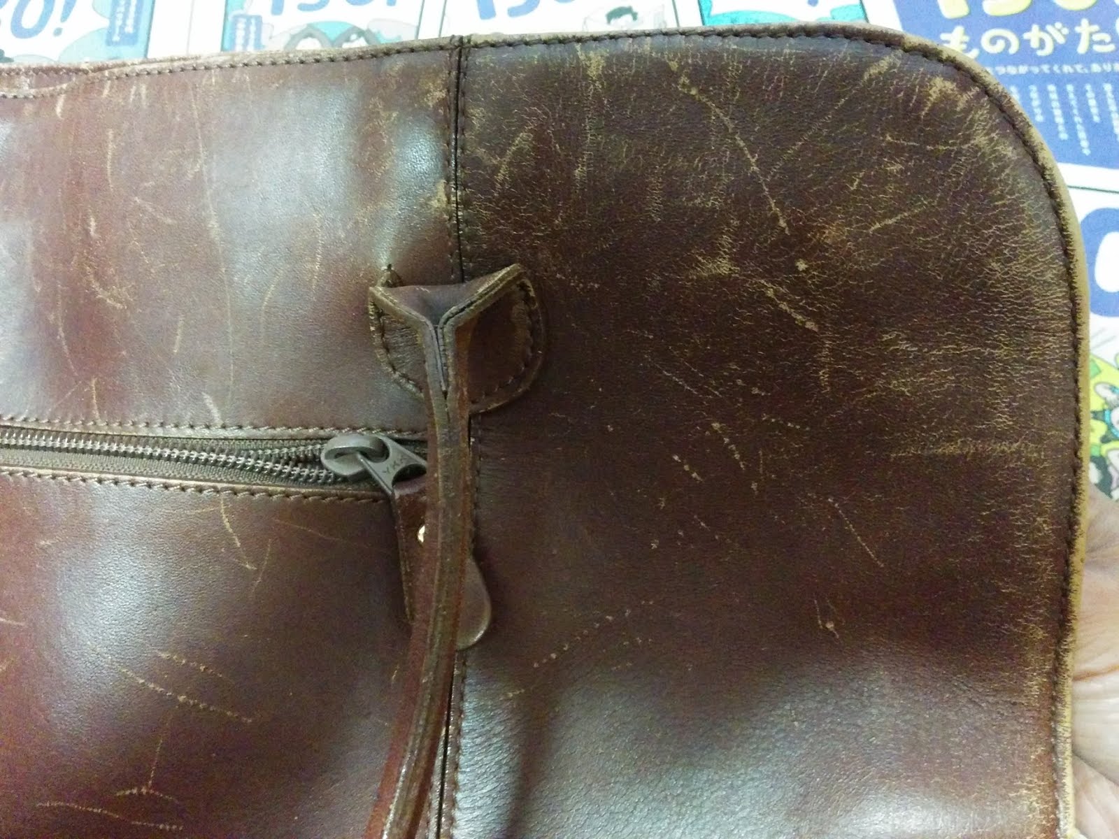 古い牛革鞄を自分で染め直してみた Re Dying My Old Leather Bag しましま猫の日記