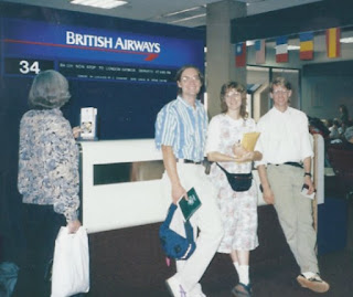 At the DFW British Airways gate - ready for the first leg of our journey