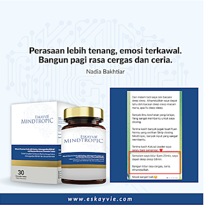 Eskayvie Mindtropic, cara atasi masalah tidak cukup tidur, tidak cukup tidur menyebabkan berat badan naik, kurangkan stres dengan eskayvie mindtropic