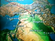 The flight enters Iraqi air space near Mosul and continues in the direction . (photo )