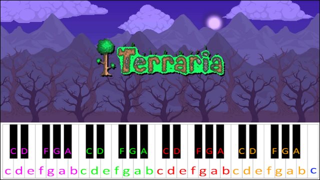 Corruption (Terraria) Piano / Keyboard Easy Letter Notes for Beginners