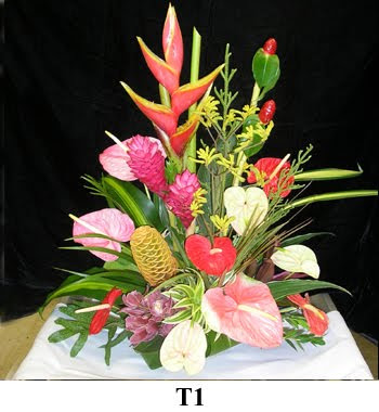 Caribbean Tropical wedding centerpiece Photograph kauaiflowerscom