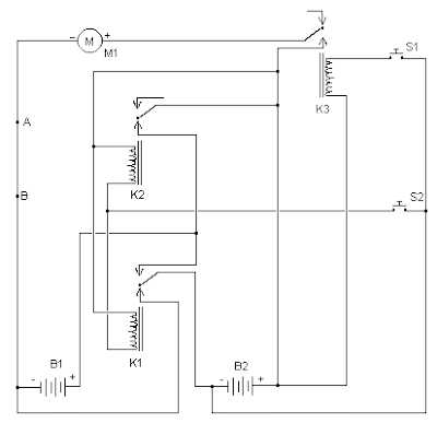 Two Speed Contactor DC Motor Controller Circuit