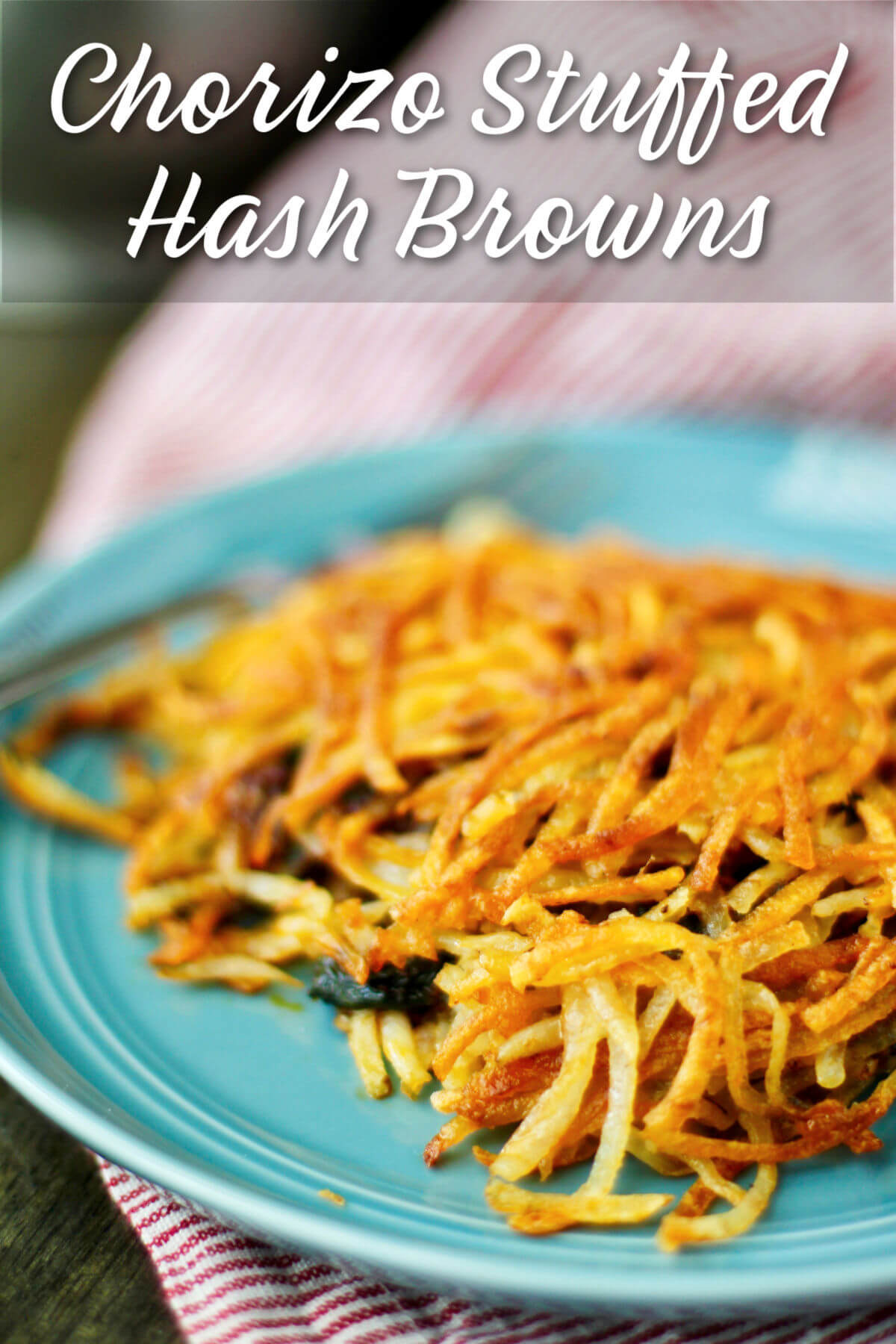 Chorizo and Spinach Stuffed Hash Browns on a plate.