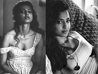 Black and white images of Radhika Apte