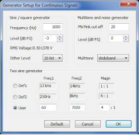 Generator Setup for Continuous Signals