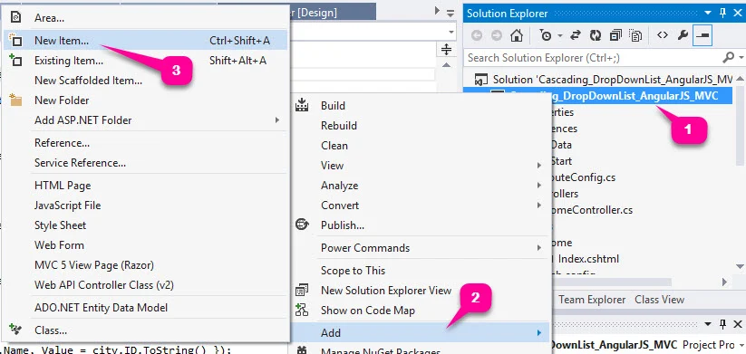 Visual studio Add New Item