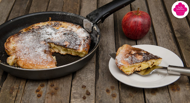 Gateau aux pommes, pépites de chocolat et amandes cuit à la poele - Bataille Food #50