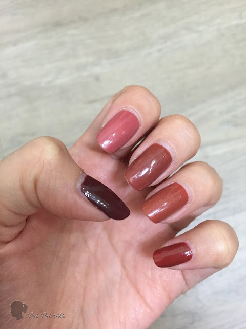 3ce指甲油-秋冬系列-MOOD RECIPE LONG LASTING NAIL LACQUER-比較