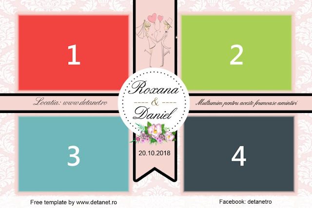 Wedding photobooth template pink