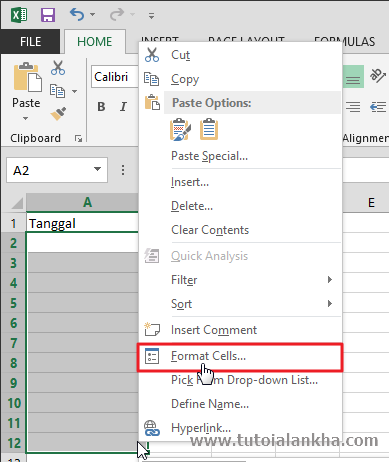 Mengatur Date atau Tanggal di Excel