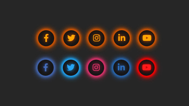 Glowing Effect on Social Media Icons