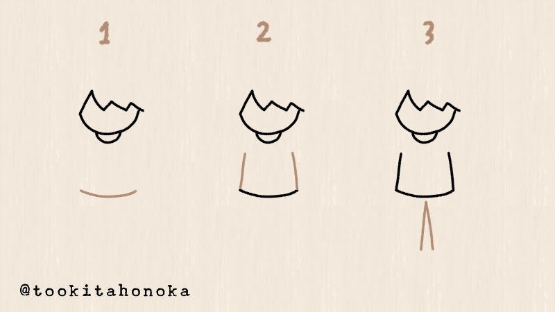 卒業式 入学式にも 学ランの中学校の男の子の簡単かわいいイラストの描き方 手書き ボールペン 手帳用 遠北ほのかのイラストサイト