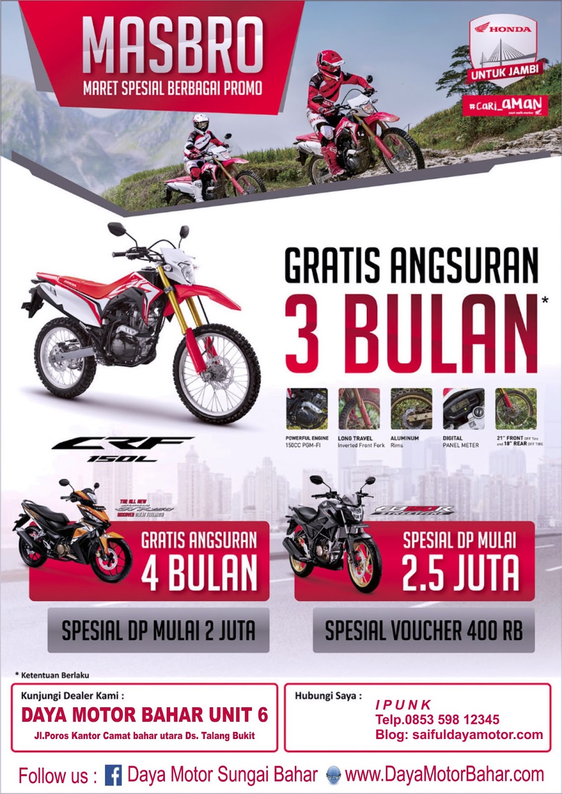 Brosur Kredit Motor Honda Maret 2018 Dealer Sepeda Motor Honda Sungai Bahar Jambi