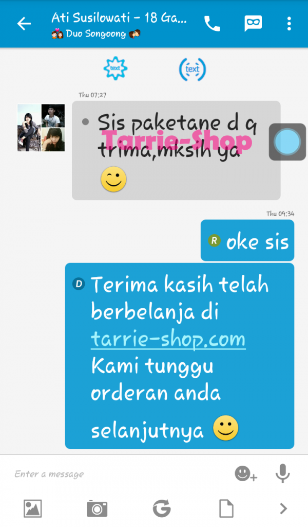 Testimoni Customer Tarrie Shop