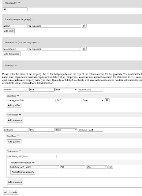 Mapping file-generating web page showing settings