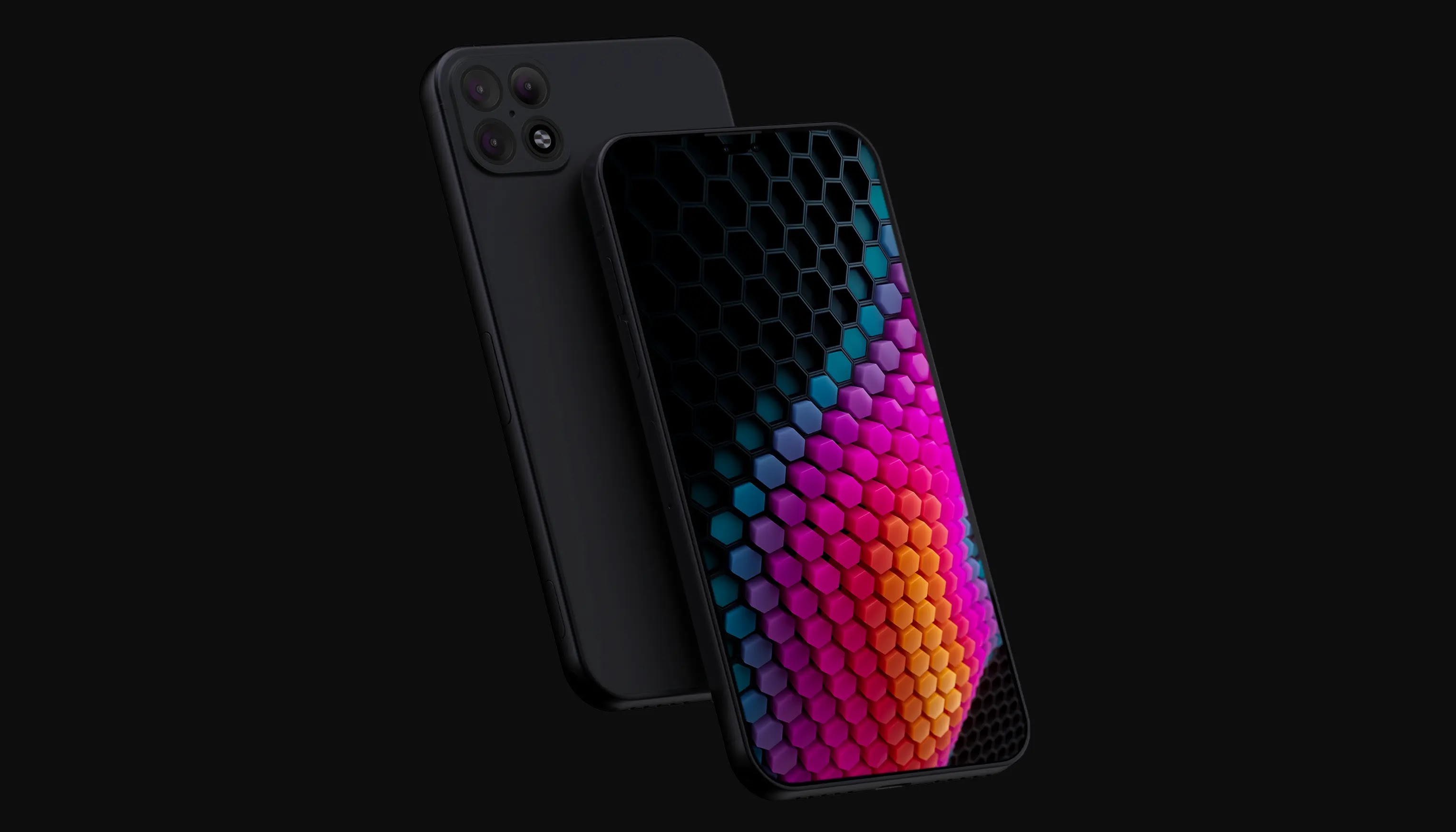 colorful pattern hexagonal wallpaper for iphone iOS 16