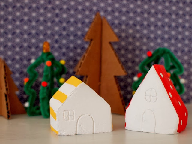 DIY Mini Plaster of Paris Christmas Village