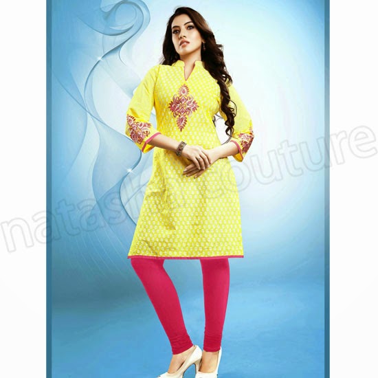 Summer Wear Kurtis In Pure Cotton For Girls By Natasha Couture From 2014-15